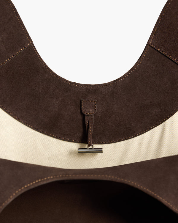 Flattered Dahlia Tote Bag Suede Chocolate