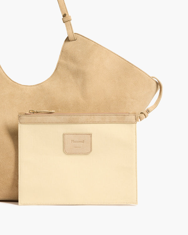 Flattered Dahlia Tote Bag Suede Sand