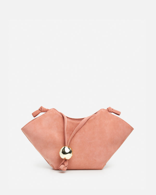 flattered Donia Mini Handbag Suede Blush Pink