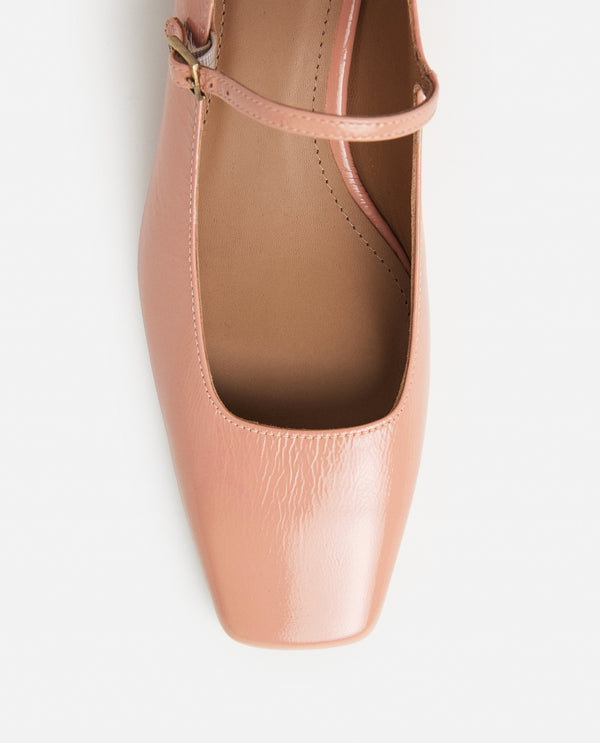 Flattered Evan Wrinkled Patent Blush Pink