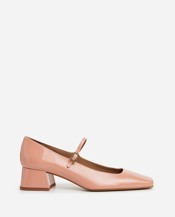 flattered Evan Wrinkled patent Blush Pink