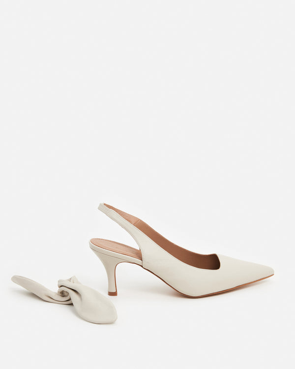 Flattered Franchesca Bow Leather Creme