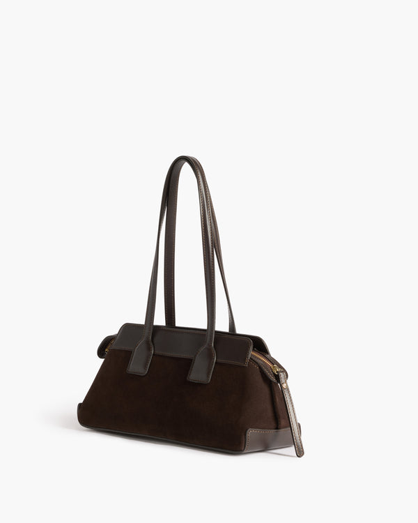 Flattered Greta Shoulder Bag Suede Chocolate