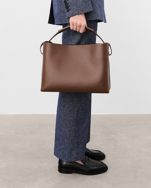 Flattered Hedda Grande Handbag Leather Chocolate