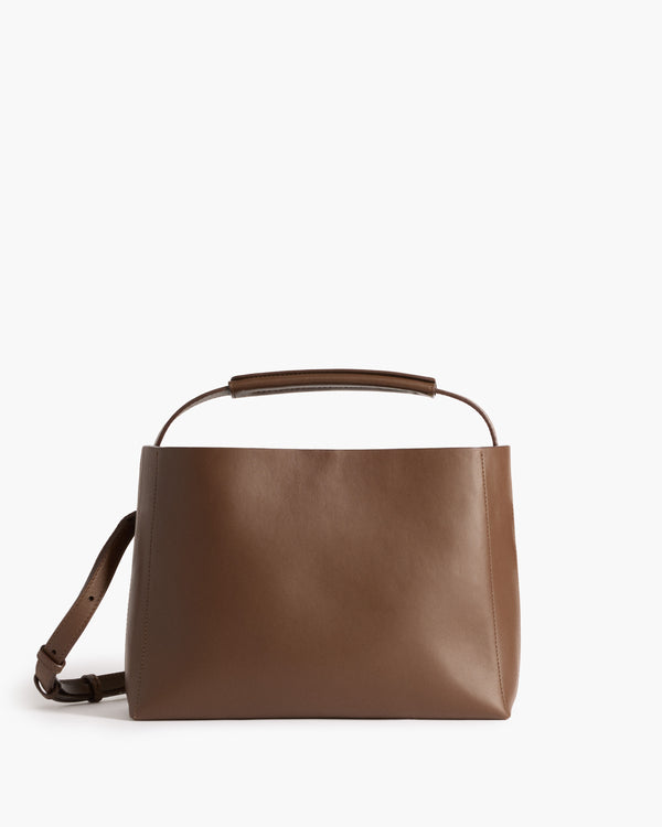 flattered Hedda Grande Handbag Leather Chocolate