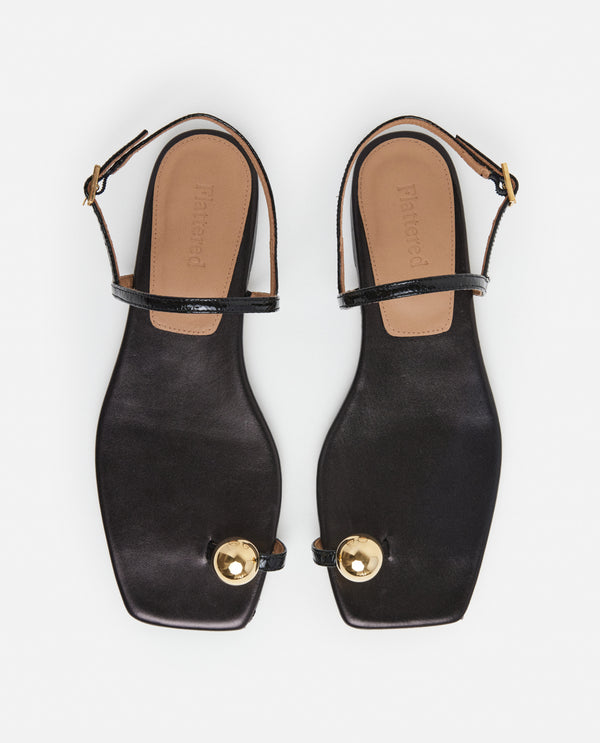 Flattered Idris Leather Snake Black