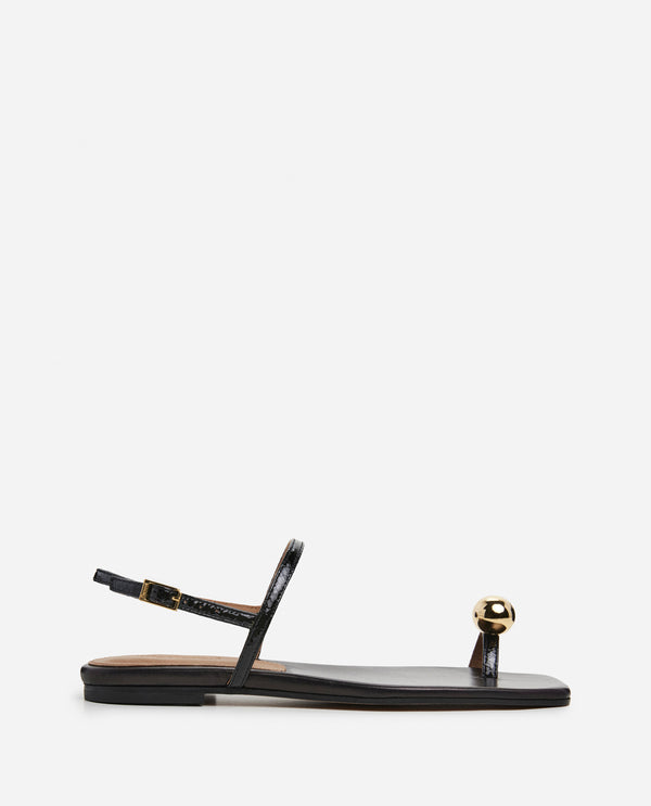 flattered Idris Leather Snake Black