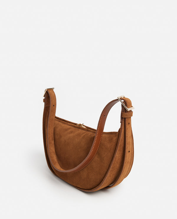 Flattered Irma Shoulder Bag Suede Bourbon