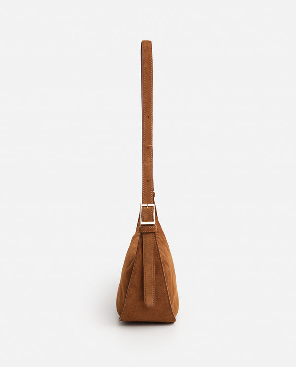 Flattered Irma Shoulder Bag Suede Bourbon