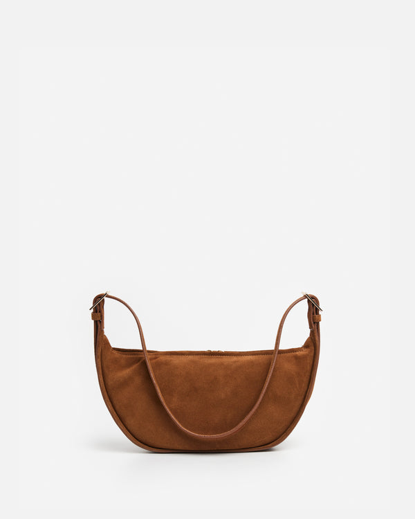 flattered Irma Shoulder Bag Suede Bourbon
