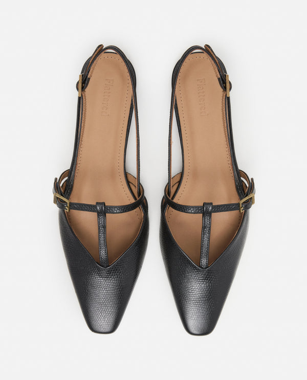 Flattered Josefin Lizzard Leather Black