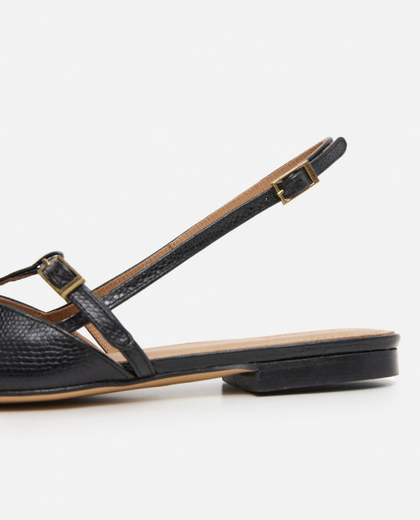 Flattered Josefin Lizzard Leather Black