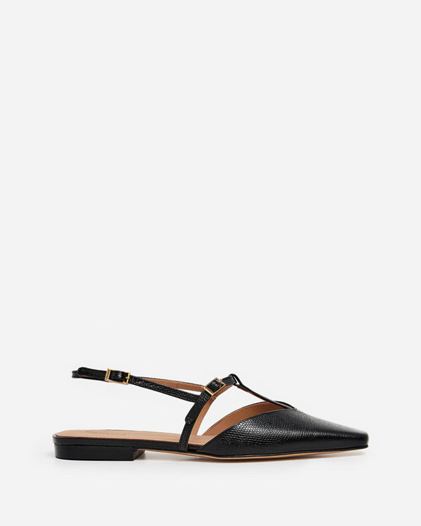 flattered Josefin Lizzard Leather Black