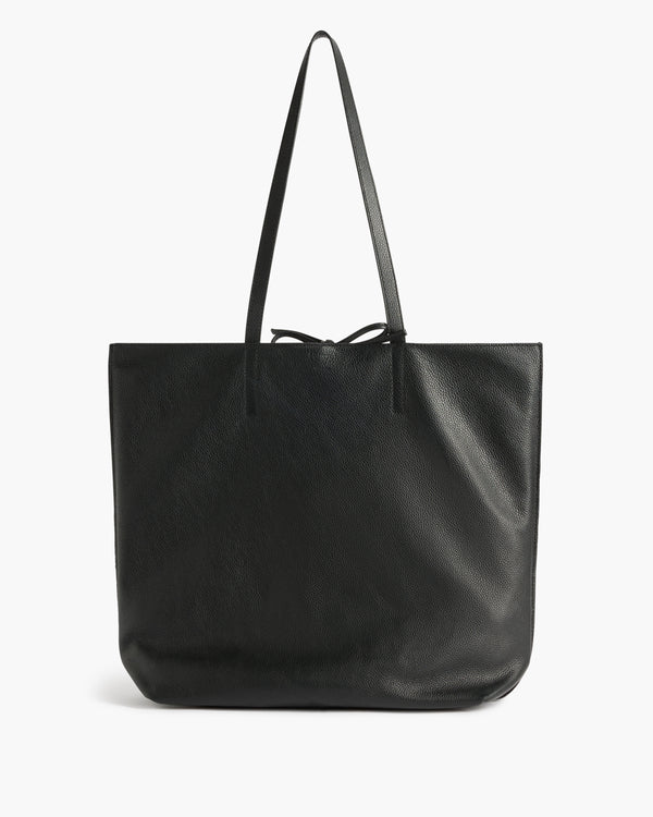 Flattered Kayla Tote Bag Grained Leather Black