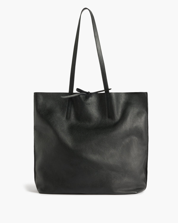 flattered Kayla Tote Bag Grained Leather Black