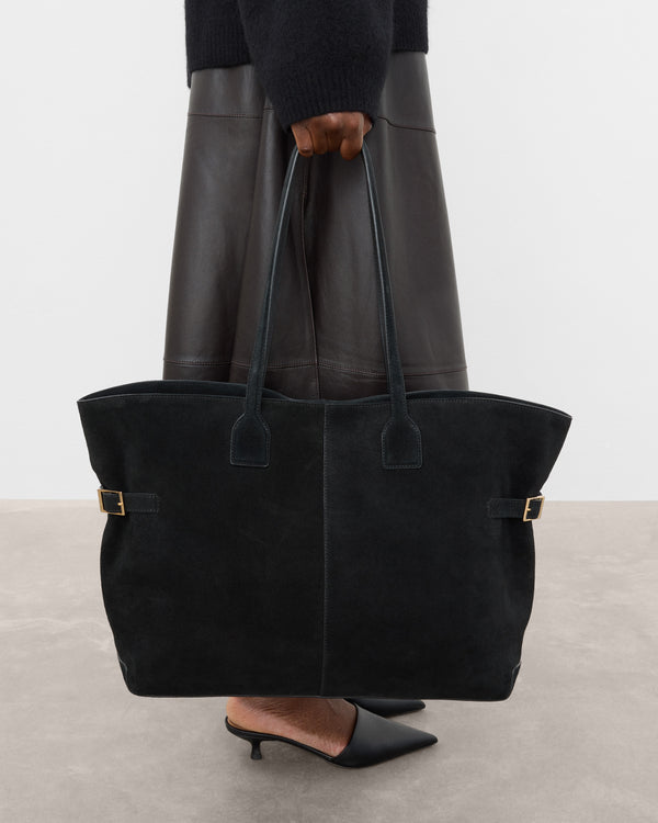 Flattered Lesley Tote Bag Suede Black
