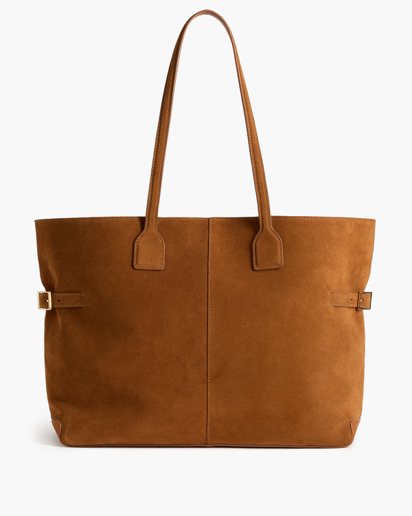 flattered Lesley Tote Bag Suede Bourbon