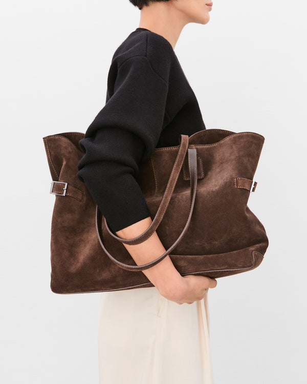 Flattered Lesley Tote Bag Suede Chocolate