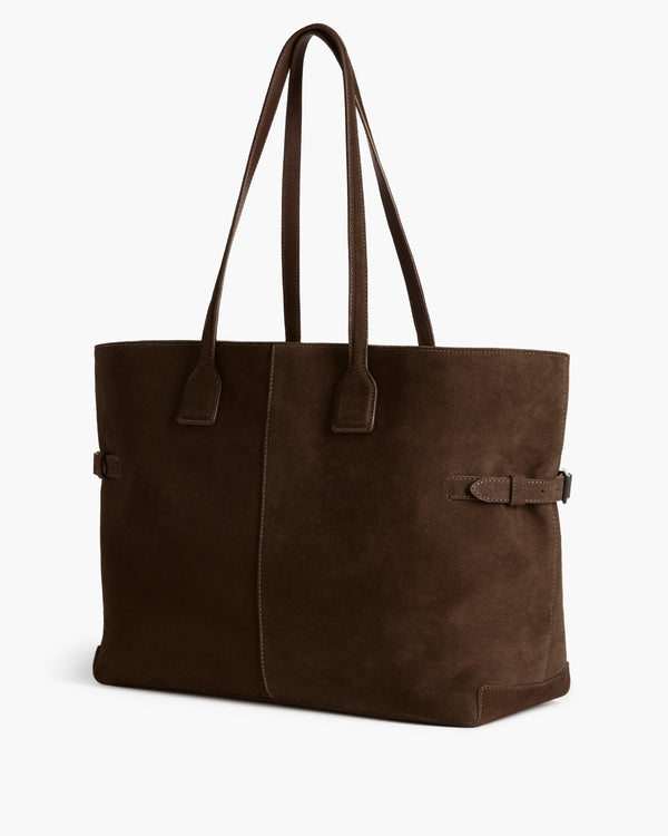 Flattered Lesley Tote Bag Suede Chocolate
