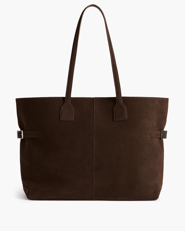 flattered Lesley Tote Bag Suede Chocolate