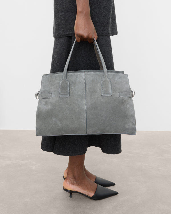 Flattered Lisa Bowler Bag Suede Stone Grey
