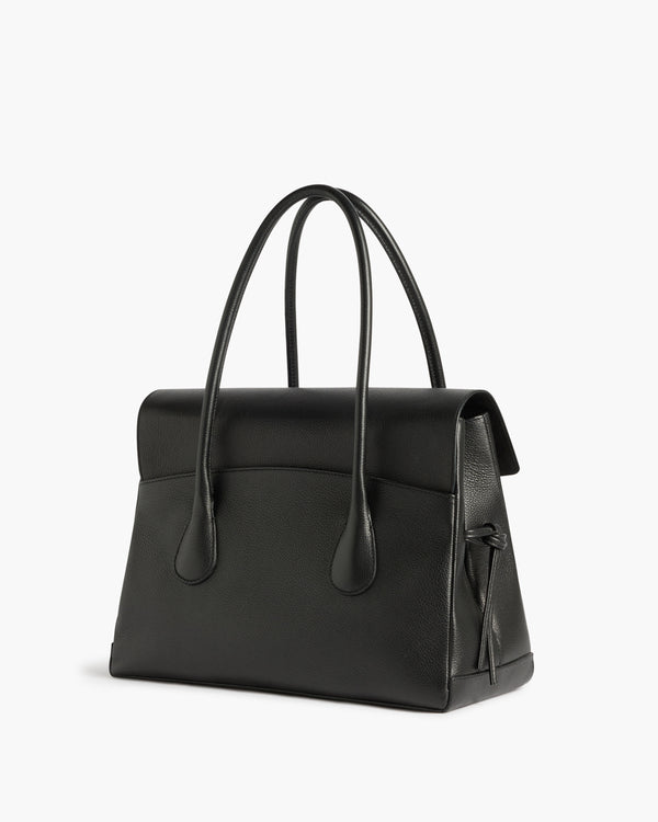 Flattered Lydia Tote Bag Grained Leather Black
