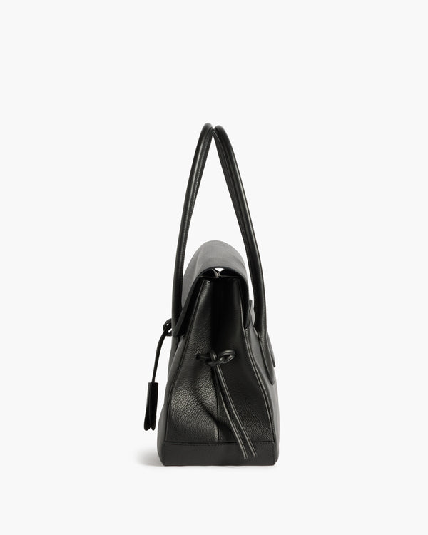 Flattered Lydia Tote Bag Grained Leather Black