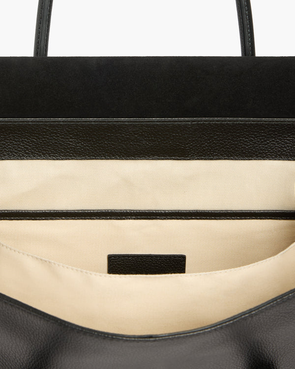 Flattered Lydia Tote Bag Grained Leather Black