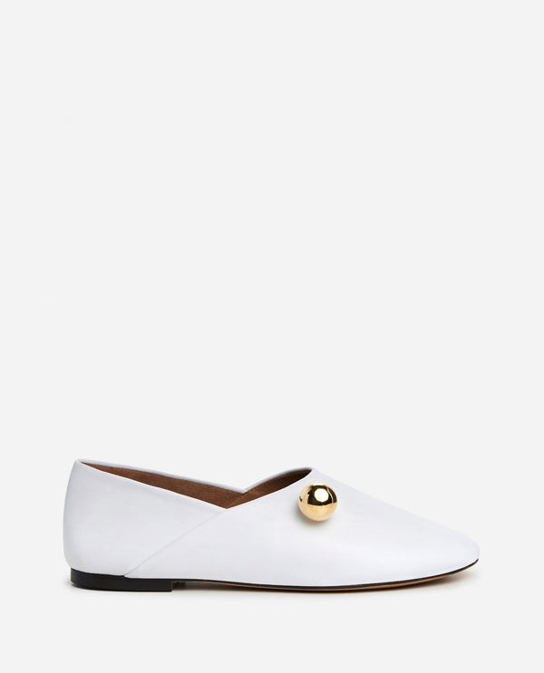 flattered Pepper Leather White