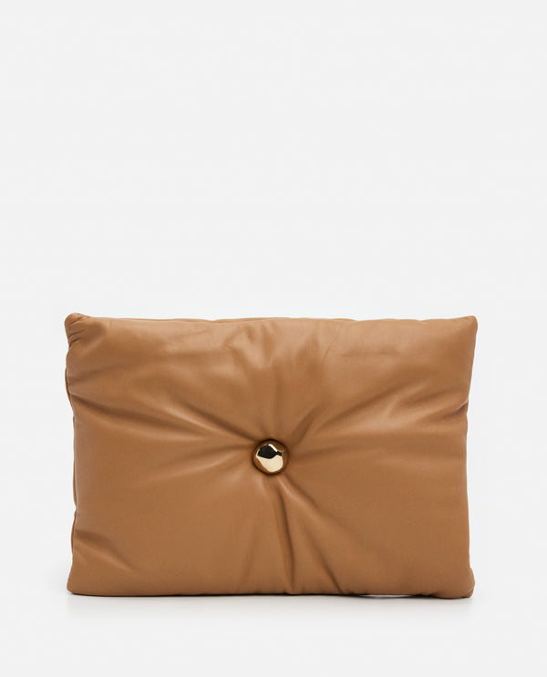 flattered Pia Pillow Clutch Leather Camel
