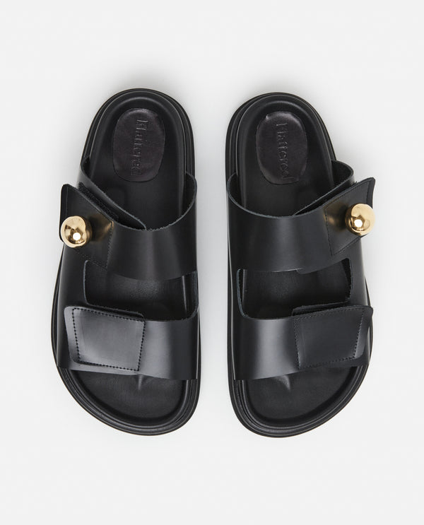 Flattered Red Leather Black