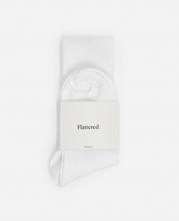 flattered Flattered Sock Woven Mercerized Cotton White