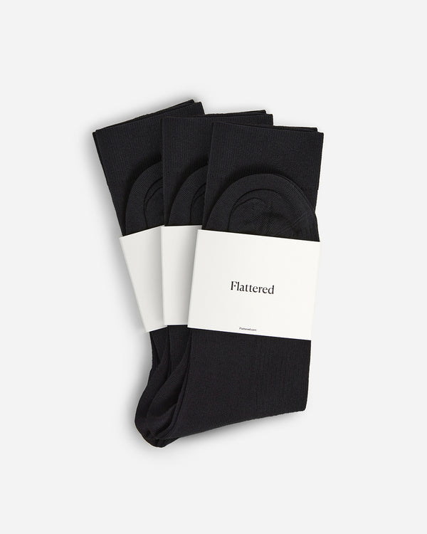flattered Flattered Sock x3 Mercerized Cotton Black