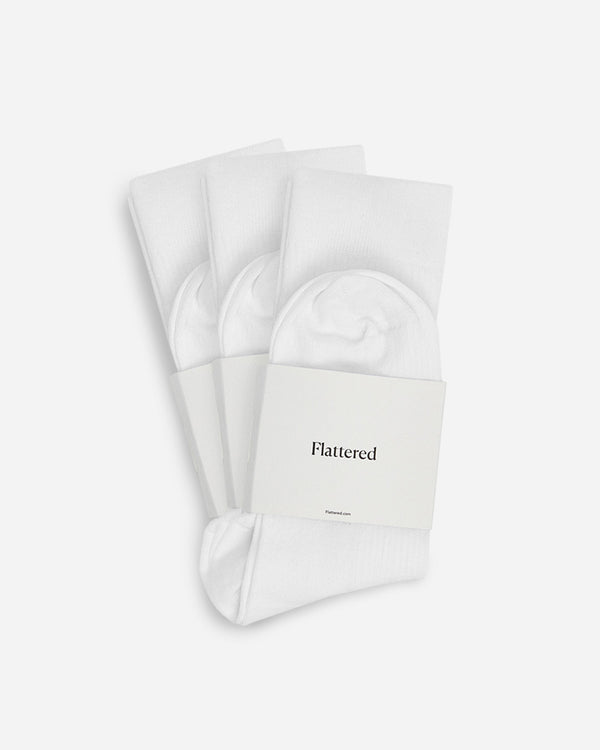 flattered Flattered Sock x3 Mercerized Cotton White
