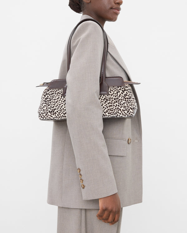 Flattered Greta Shoulder Bag Leather Hair Chocolate Dot