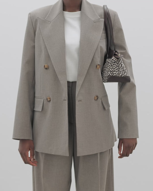 Flattered Greta Shoulder Bag Leather Hair Chocolate Dot