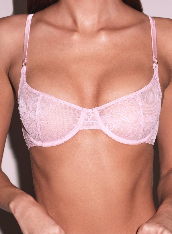 fleur du mal Bouquet Lace Scooped Balconette peach blossom