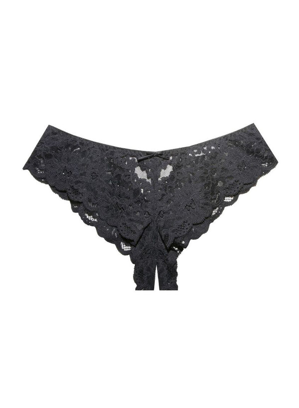 fleur du mal Charlotte Crotchless Panty black