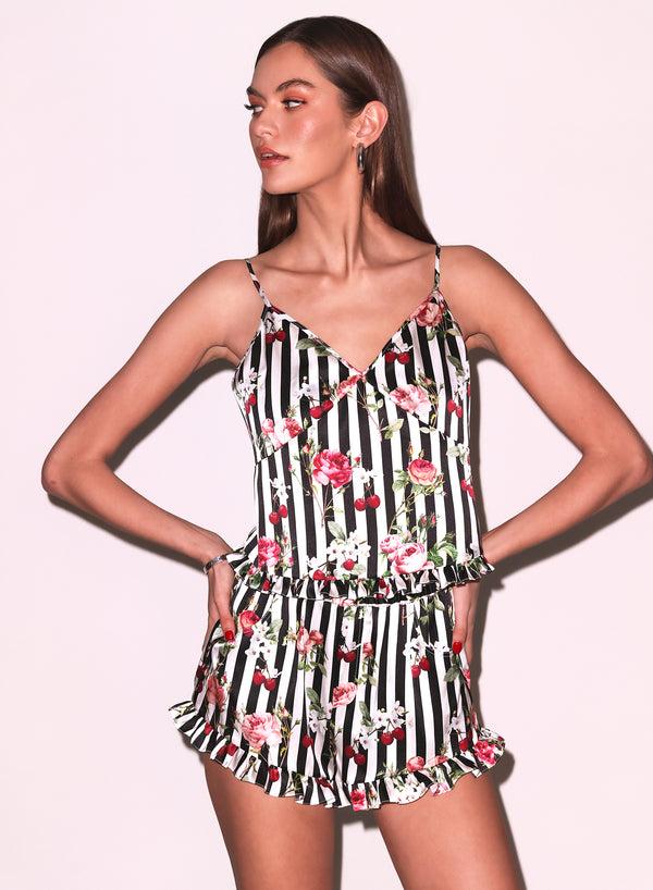 fleur du mal Cherry Rose Ruffle Cami cherry rose