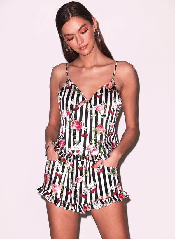 fleur du mal Cherry Rose Ruffle Short cherry rose