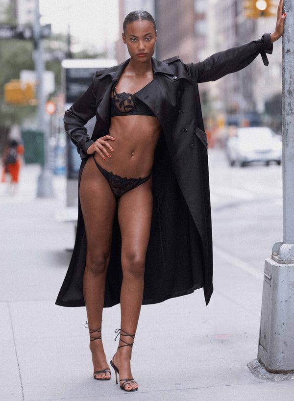 fleur du mal Eco Luxe Trench Coat black