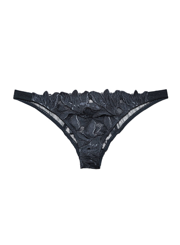 Fleur Du Mal Lily Embroidery Cheeky Black