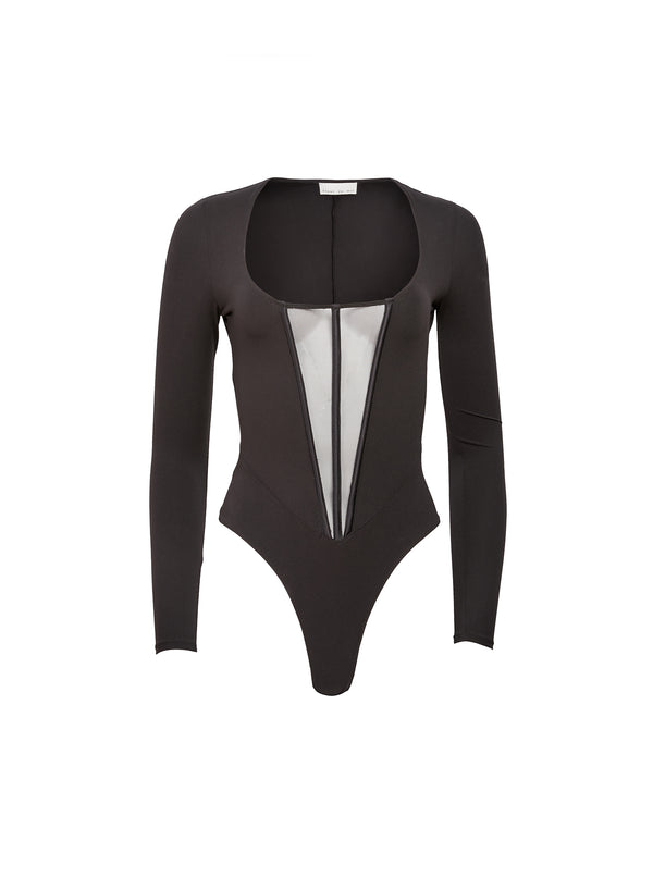 fleur du mal Long Sleeve Jersey Bodysuit black