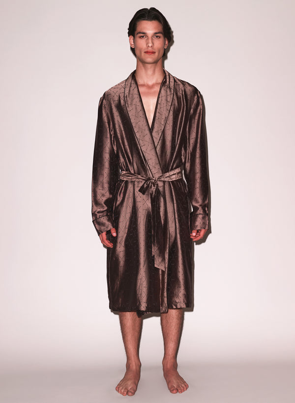 fleur du mal Men's Jacquard Robe shroom