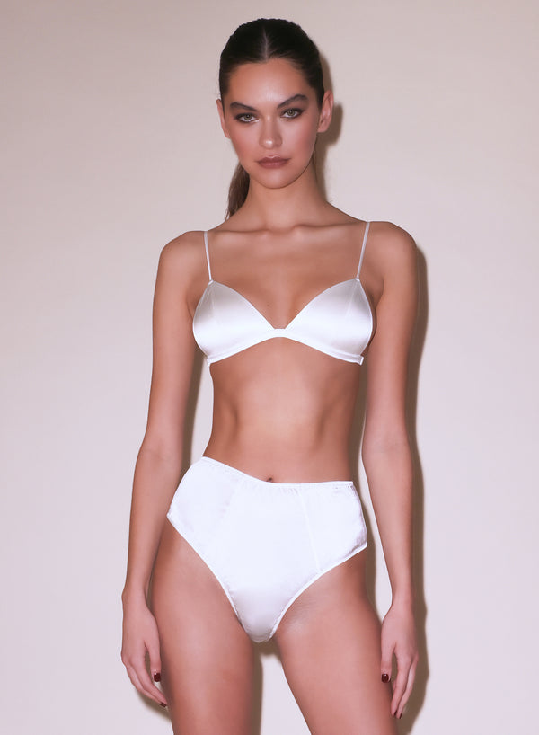 fleur du mal Molded Luxe Triangle Bra ivory