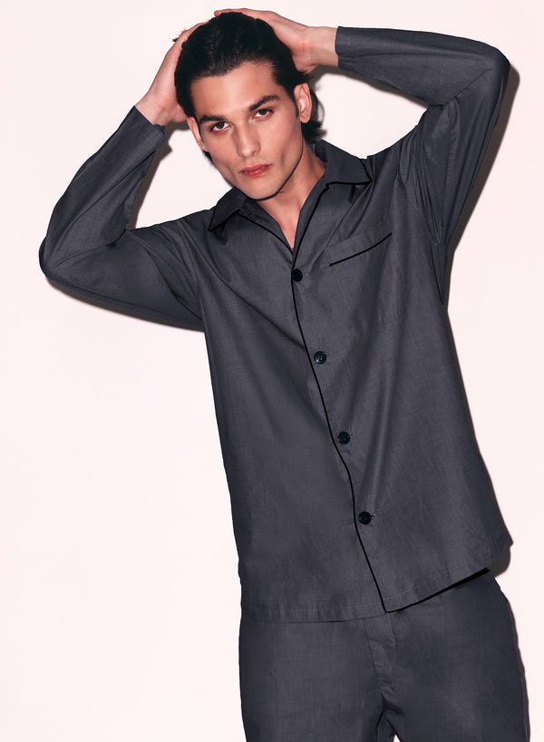 fleur du mal Poplin PJ Top black smoke