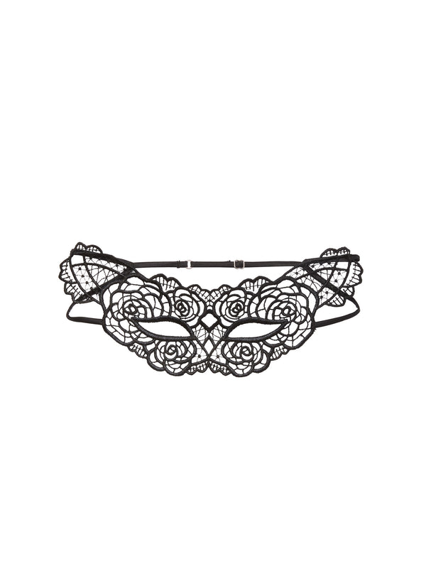 fleur du mal Rose Guipure Eye Mask black