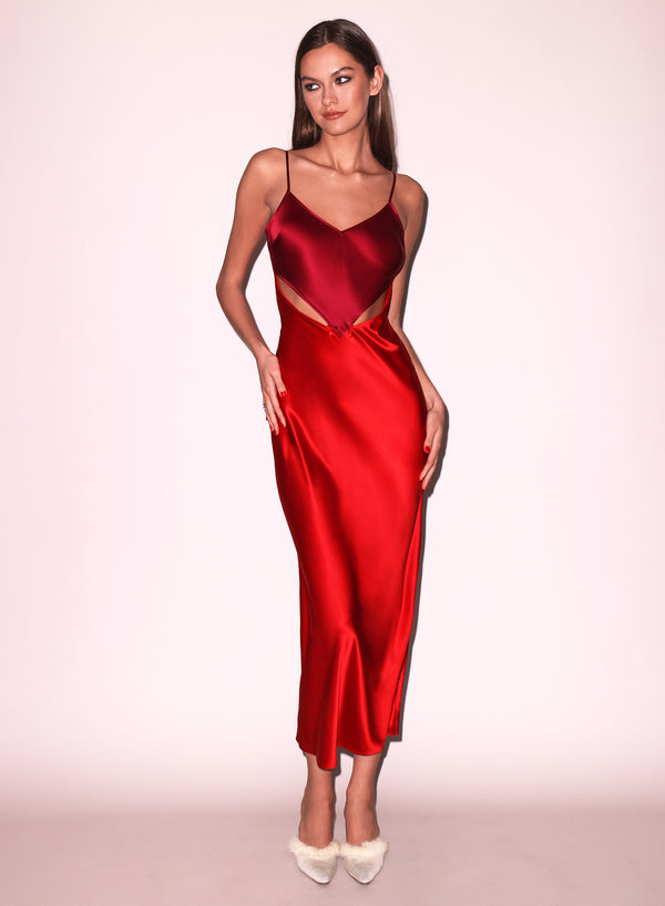 fleur du mal Scarlet Slip Dress rouge