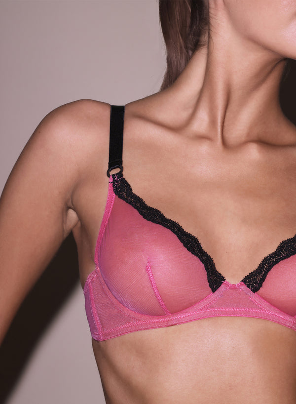 fleur du mal Sheer Tulle Demi Bra