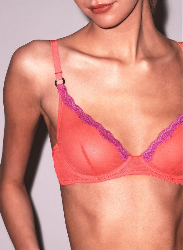 fleur du mal Sheer Tulle Demi Bra